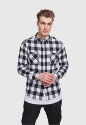 URBAN CLASSICS T-Shirt Urban Classics Herren Checked Flanell Shirt Weiß/Schwarz/Grau/Creme