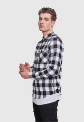 URBAN CLASSICS T-Shirt Urban Classics Herren Checked Flanell Shirt Weiß/Schwarz/Grau/Creme