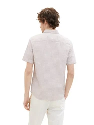 TOM TAILOR Kurzarmhemd PRINTED Weiß/Creme/Beige/Khaki