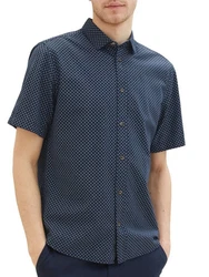TOM TAILOR Kurzarmhemd PRINTED Dunkelblau/Hellblau/Grau/Blau