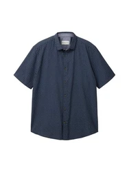 TOM TAILOR Kurzarmhemd PRINTED Dunkelblau/Hellblau/Grau/Blau