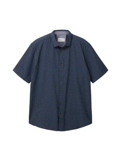 TOM TAILOR Kurzarmhemd PRINTED Dunkelblau/Hellblau/Grau/Blau