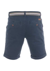 riverso Herren Chino Shorts RIVKlaas Regular Fit Gürtel Bermuda Kurze Hose (19400) Dunkelblau/Hellblau/Blau/Rot