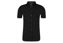 DESOTO Kurzarmhemd Modern BD mit Button-Down-Kragen Schwarz