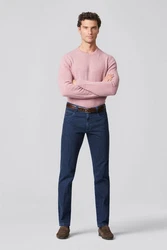 MEYER 5-Pocket Hose Jeans Diego Dunkelblau/Blau/Hellblau/Rosa