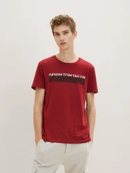 TOM TAILOR Denim T-Shirt mit Print Dreierpack Rot/Dunkelrot/Dunkelgrün/Khaki