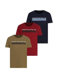 T-Shirt Dreierpack T-Shirt mit Print (im Dreierpack)