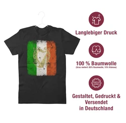 Shirtracer T-Shirt Irland Irische Flagge St. Patricks Day Grün/Gelb/Mischfarben/Orange/Blau