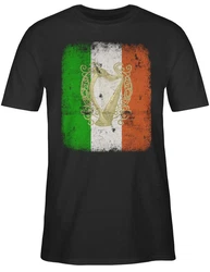 Shirtracer T-Shirt Irland Irische Flagge St. Patricks Day Grün/Gelb/Mischfarben/Orange/Blau