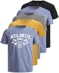 Jack & Jones Print-Shirt (5er-Pack) T-Shirts mit Aufdruck Blau/Grau/Dunkelblau/Hellblau/Mischfarben Jack & Jones Print-Shirt (5er-Pack) T-Shirts mit Aufdruck Blau/Grau/Dunkelblau/Hellblau/Mischfarben
