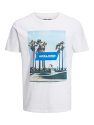 Jack & Jones Rundhalsshirt JJGEM TEE SS CREW NECK Blau/Gold/Grau/Weiß