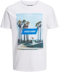 Jack & Jones Rundhalsshirt JJGEM TEE SS CREW NECK Blau/Gold/Grau/Weiß