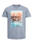 Jack & Jones Rundhalsshirt JJGEM TEE SS CREW NECK Blau/Grau/Hellblau