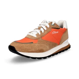 Herren Leder Sneaker orange braun Sneaker