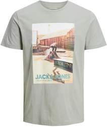 Jack & Jones Rundhalsshirt JJGEM TEE SS CREW NECK Khaki/Dunkelgrün/Grün