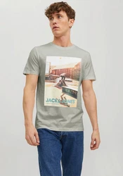 Jack & Jones Rundhalsshirt JJGEM TEE SS CREW NECK Khaki/Dunkelgrün/Grün