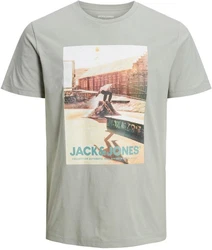 Jack & Jones Rundhalsshirt JJGEM TEE SS CREW NECK Khaki/Dunkelgrün/Grün