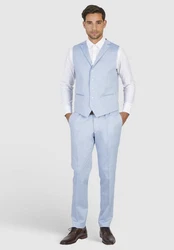 HECHTER PARIS Anzugweste Blau/Hellblau/Grau