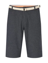 TOM TAILOR Shorts Slim Chino Bermuda With Belt Dunkelblau/Grau