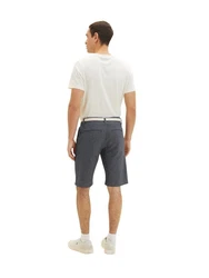 TOM TAILOR Shorts Slim Chino Bermuda With Belt Dunkelblau/Grau
