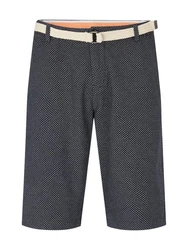 TOM TAILOR Shorts Slim Chino Bermuda With Belt Dunkelblau/Grau