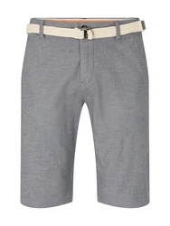 TOM TAILOR Shorts Slim Chino Bermuda With Belt Grau/Hellgrau/Dunkelblau