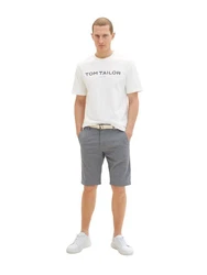 TOM TAILOR Shorts Slim Chino Bermuda With Belt Grau/Hellgrau/Dunkelblau