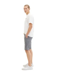 TOM TAILOR Shorts Slim Chino Bermuda With Belt Grau/Hellgrau/Dunkelblau