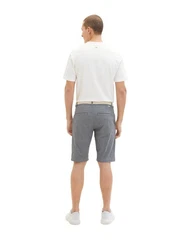 TOM TAILOR Shorts Slim Chino Bermuda With Belt Grau/Hellgrau/Dunkelblau
