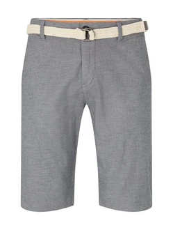 TOM TAILOR Shorts Slim Chino Bermuda With Belt Grau/Hellgrau/Dunkelblau