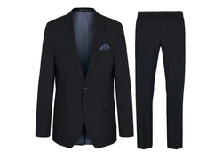 Paul Malone Anzug Herrenanzug modern regular fit - stretch (Set, 2-tlg., Sakko mit Hose) (HA) schwarz (HA34)