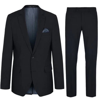 Paul Malone Anzug Herrenanzug modern regular fit - stretch (Set, 2-tlg., Sakko mit Hose) (HA) schwarz (HA34)