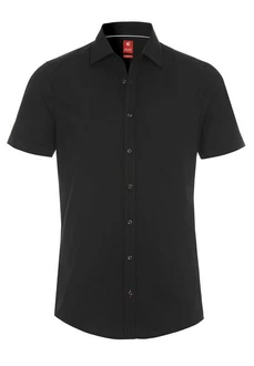 Pure Hatico Kurzarmhemd Slim Fit Unifarben 