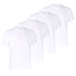 GTZBURG T-Shirt mit V-Ausschnitt, kurzarm Weiß