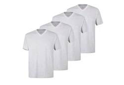 GTZBURG T-Shirt mit V-Ausschnitt, kurzarm Grau/Hellgrau