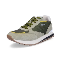 Herren Leder Sneaker khaki grn Sneaker