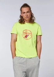 Chiemsee Print-Shirt T-Shirt im Label-Look Neonfarben/Grün/Gelb