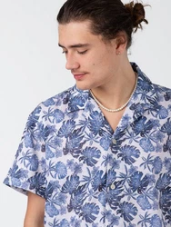 Drykorn Kurzarmhemd Bijan Shirt Blau