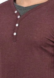 Solid Doriano Herren Longsleeve Langarmshirt mit Grandad-Ausschnitt 