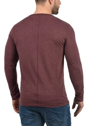Solid Doriano Herren Longsleeve Langarmshirt mit Grandad-Ausschnitt 