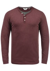 Solid Doriano Herren Longsleeve Langarmshirt mit Grandad-Ausschnitt 