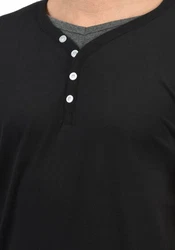 Solid Doriano Herren Longsleeve Langarmshirt mit Grandad-Ausschnitt 