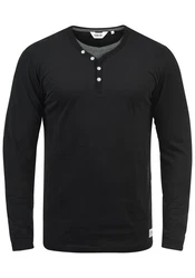 Solid Doriano Herren Longsleeve Langarmshirt mit Grandad-Ausschnitt 