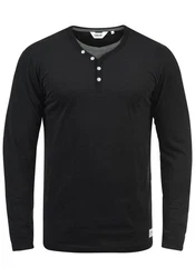 Solid Doriano Herren Longsleeve Langarmshirt mit Grandad-Ausschnitt 