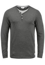 Solid Doriano Herren Longsleeve Langarmshirt mit Grandad-Ausschnitt 