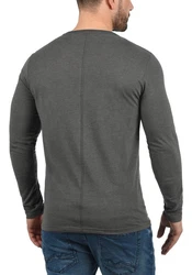 Solid Doriano Herren Longsleeve Langarmshirt mit Grandad-Ausschnitt 
