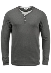 Solid Doriano Herren Longsleeve Langarmshirt mit Grandad-Ausschnitt 