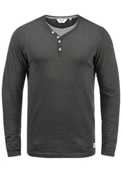Solid Doriano Herren Longsleeve Langarmshirt mit Grandad-Ausschnitt 