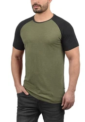 Solid Herren T-Shirt Kurzarm Shirt Mit Rundhalsausschnitt SDBastian Ivy Green Melange (8797)