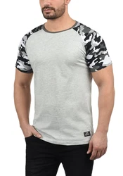 !Solid Cahil Herren T-Shirt Kurzarm Shirt mit Rundhalsausschnitt und Camouflage-Muster Tarnmuster